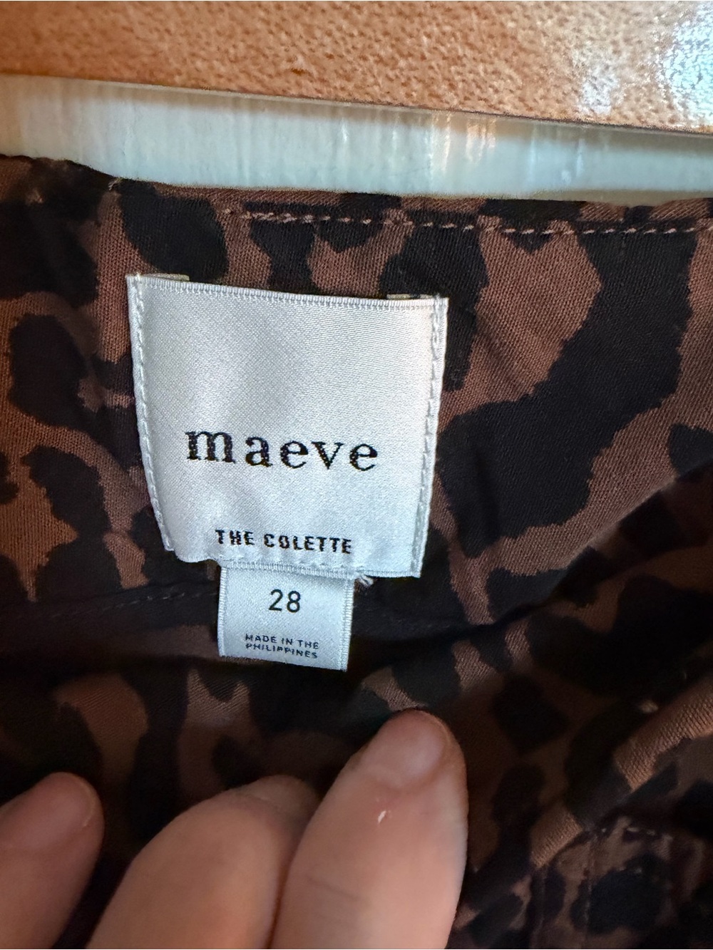 Maeve Collette Leopard Print Pants in Brown and Black with ruffle hem - Picture 4 of 4